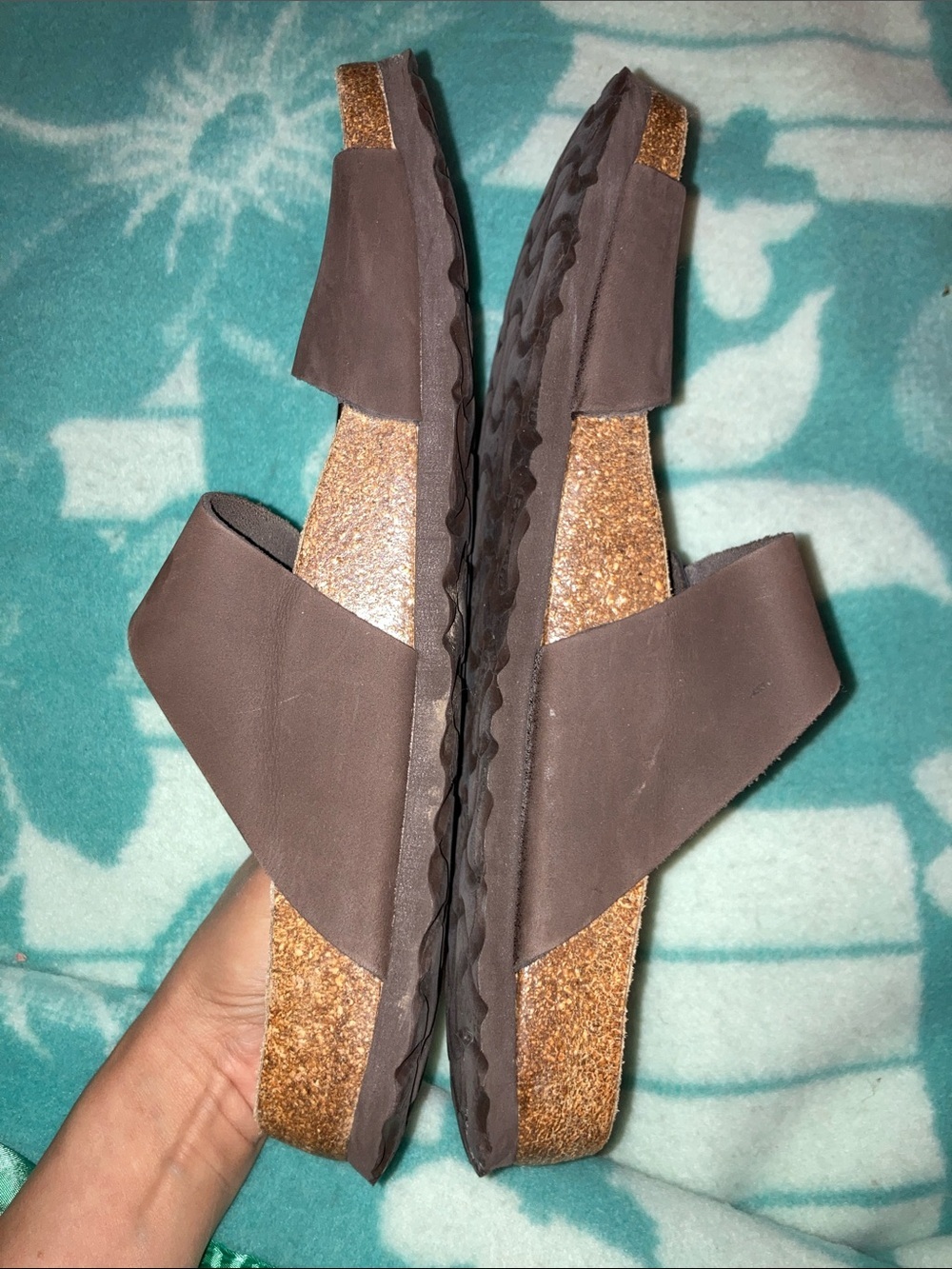 Women's Brown Double-Buckle Comfort Sandals - Picture 3 of 5